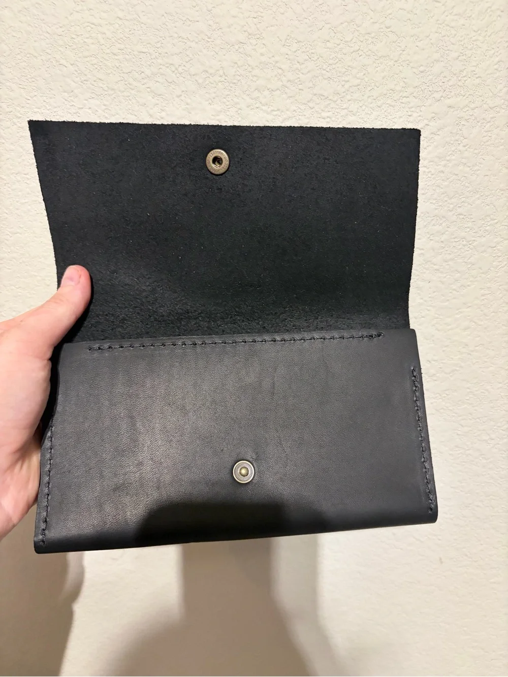 Portland Leather Goods Rancher Wallet in Black - western snap closure minimalist
